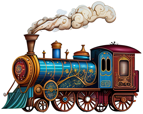 (366-1C) Vintage Steam Train