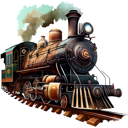 (366-1K) Vintage Steam Train