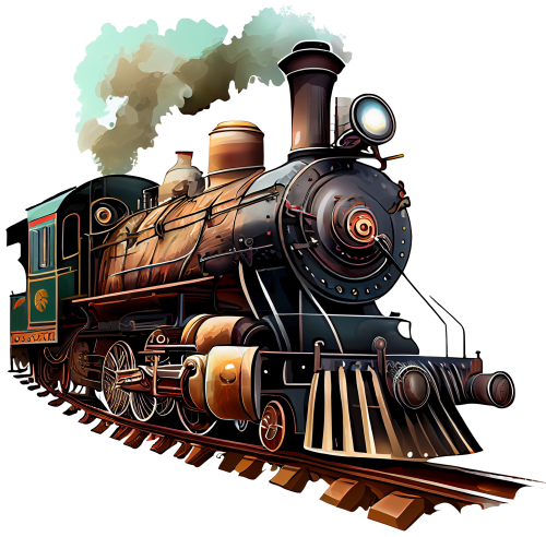 (366-1K) Vintage Steam Train
