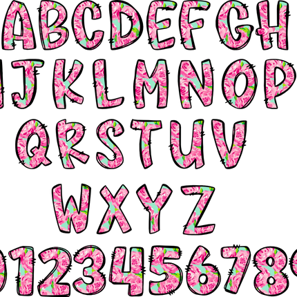 (367-P5001) Roses Floral Letters Numbers Custom Name Text