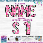 (s367-P5001) Roses Floral Letters Numbers Custom Name Text