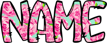 (367-P5001) Roses Floral Letters Numbers Custom Name Text