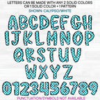 (s367-O8006 White) Polka Dot Letters Numbers Custom Name Text