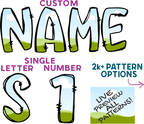 (s367) Doodle Letters Numbers Custom Name Text Patterns