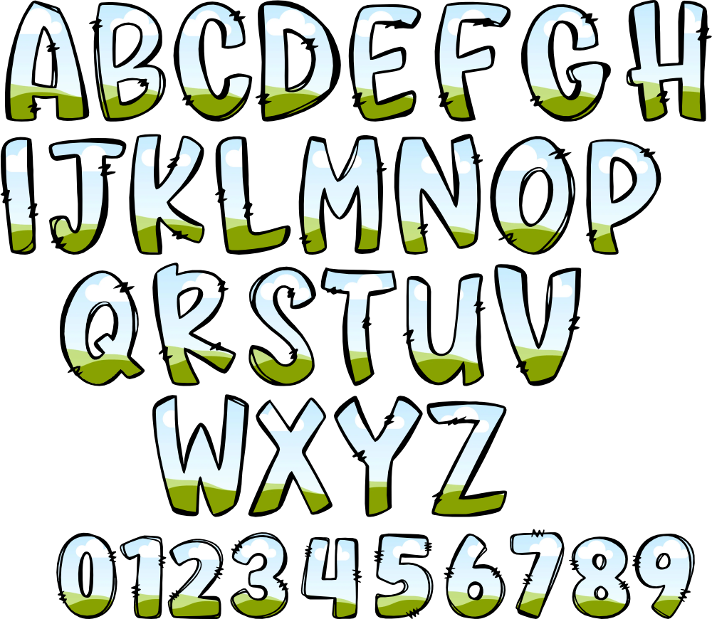 (s367) Doodle Letters Numbers Custom Name Text Patterns