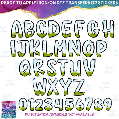(s367) Doodle Letters Numbers Custom Name Text Patterns