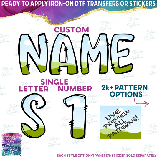 (s367) Doodle Letters Numbers Custom Name Text Patterns