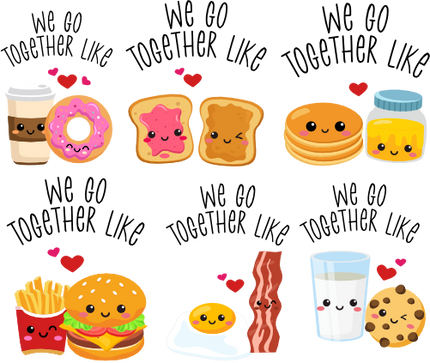 (s368-3) We Go Together Like 6 Food Combo Options