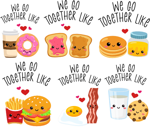 (s368-3) We Go Together Like 6 Food Combo Options