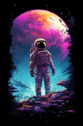(s369-4-F) Astronaut Galaxy Space