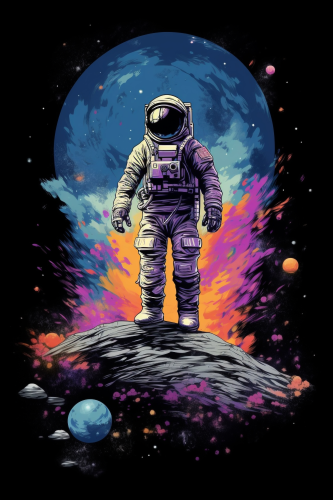 (s369-4-H) Astronaut Galaxy Space