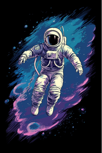 (s369-4-I) Astronaut Galaxy Space