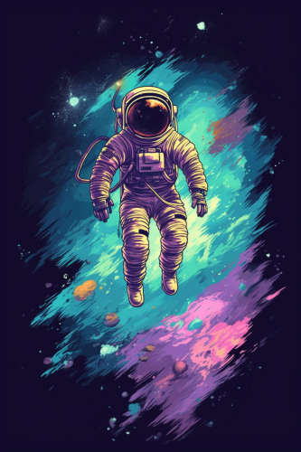 (s369-4-J) Astronaut Galaxy Space