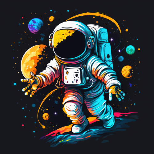 (s369-4-K) Astronaut Galaxy Space