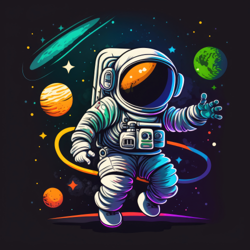 (s369-4-M) Astronaut Galaxy Space