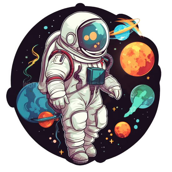 (s369-4-O) Astronaut Galaxy Space