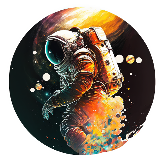 (s369-4-P) Astronaut Galaxy Space