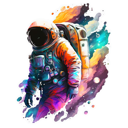 (s369-4-R) Astronaut Galaxy Space