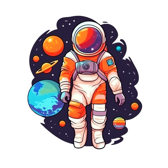 (s369-4-S) Astronaut Galaxy Space