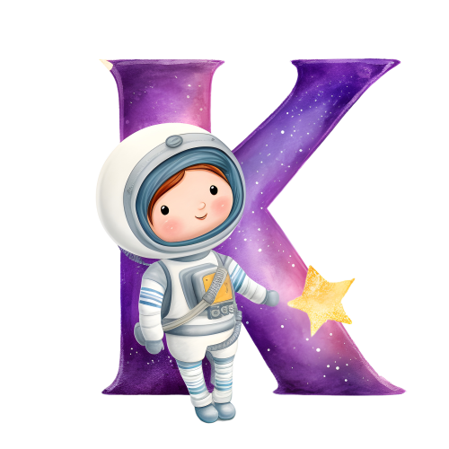 (s369-8) Space Galaxy Astronaut Monogram Letter All Letters A-Z