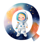 (s369-8) Space Galaxy Astronaut Monogram Letter All Letters A-Z
