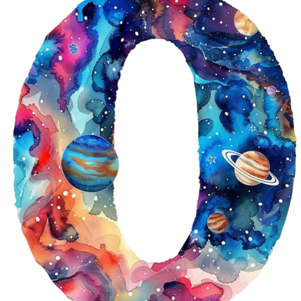 (369-07) Space Galaxy Monogram Letter All Letters A-Z Numbers 0-9