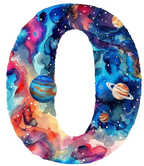 (s369-7) Space Galaxy Monogram Letter All Letters A-Z Numbers 0-9