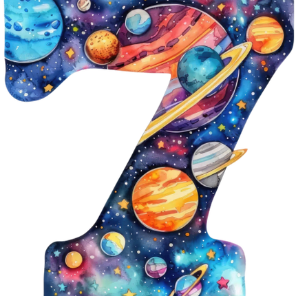 (369-07) Space Galaxy Monogram Letter All Letters A-Z Numbers 0-9
