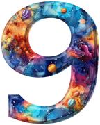 (s369-7) Space Galaxy Monogram Letter All Letters A-Z Numbers 0-9