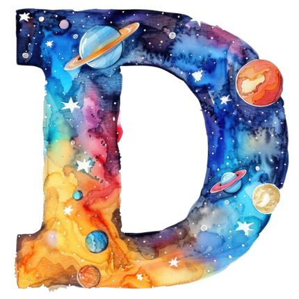 (369-07) Space Galaxy Monogram Letter All Letters A-Z Numbers 0-9