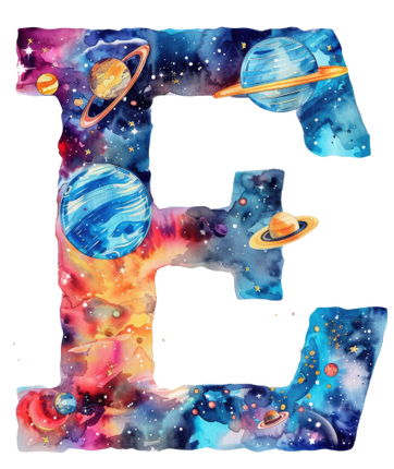 (369-07) Space Galaxy Monogram Letter All Letters A-Z Numbers 0-9