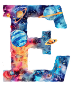 (s369-7) Space Galaxy Monogram Letter All Letters A-Z Numbers 0-9