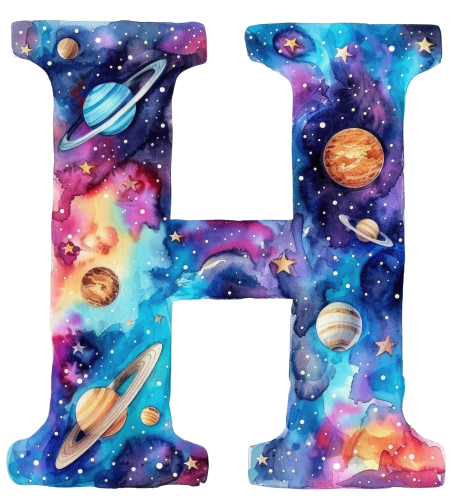 (s369-7) Space Galaxy Monogram Letter All Letters A-Z Numbers 0-9