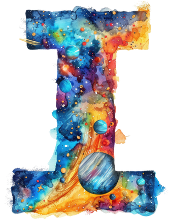 (369-07) Space Galaxy Monogram Letter All Letters A-Z Numbers 0-9