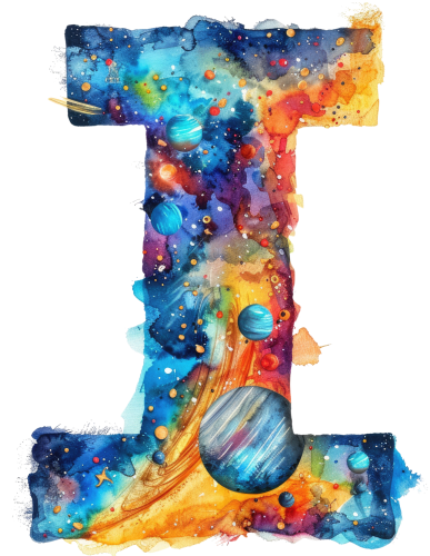 (s369-7) Space Galaxy Monogram Letter All Letters A-Z Numbers 0-9