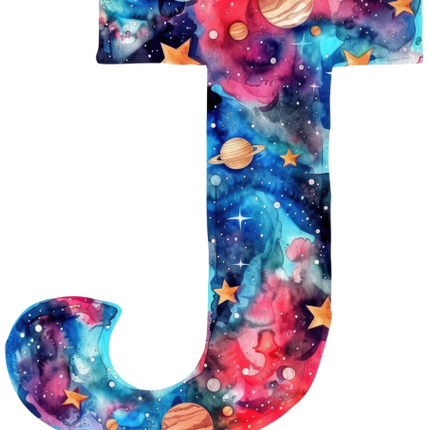 (369-07) Space Galaxy Monogram Letter All Letters A-Z Numbers 0-9