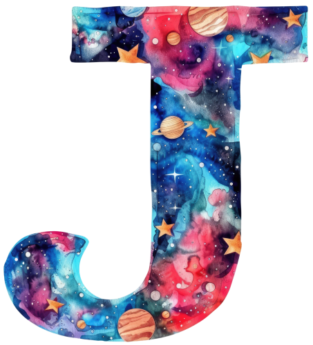 (s369-7) Space Galaxy Monogram Letter All Letters A-Z Numbers 0-9