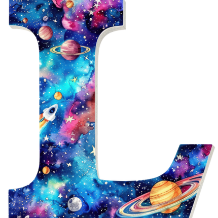 (369-07) Space Galaxy Monogram Letter All Letters A-Z Numbers 0-9