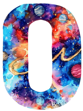 (369-07) Space Galaxy Monogram Letter All Letters A-Z Numbers 0-9