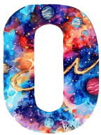 (s369-7) Space Galaxy Monogram Letter All Letters A-Z Numbers 0-9
