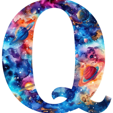 (369-07) Space Galaxy Monogram Letter All Letters A-Z Numbers 0-9