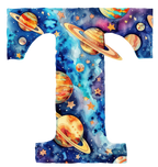 (s369-7) Space Galaxy Monogram Letter All Letters A-Z Numbers 0-9