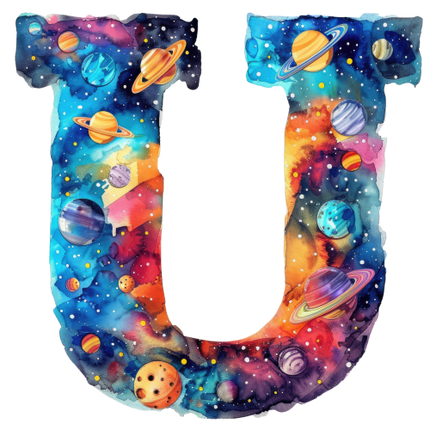 (369-07) Space Galaxy Monogram Letter All Letters A-Z Numbers 0-9