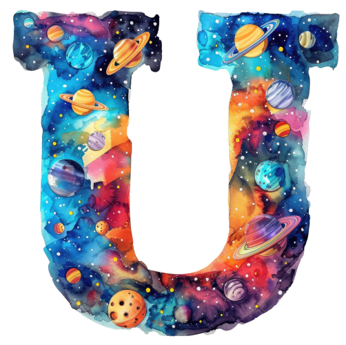 (s369-7) Space Galaxy Monogram Letter All Letters A-Z Numbers 0-9