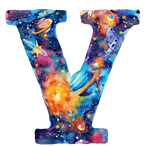 (s369-7) Space Galaxy Monogram Letter All Letters A-Z Numbers 0-9