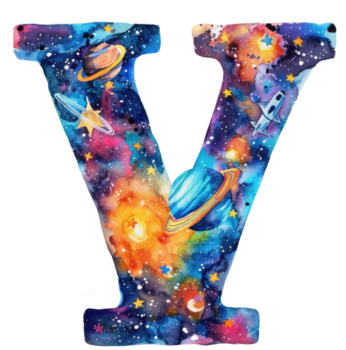(s369-7) Space Galaxy Monogram Letter All Letters A-Z Numbers 0-9