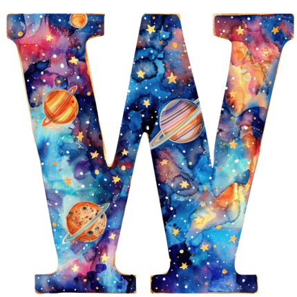(369-07) Space Galaxy Monogram Letter All Letters A-Z Numbers 0-9