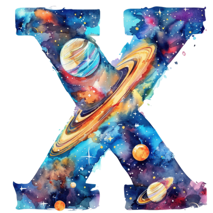 (369-07) Space Galaxy Monogram Letter All Letters A-Z Numbers 0-9