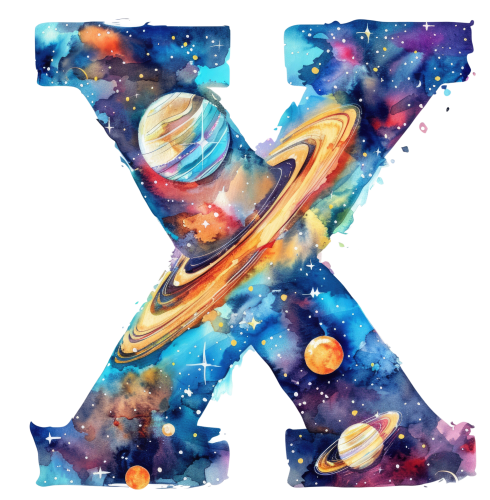 (s369-7) Space Galaxy Monogram Letter All Letters A-Z Numbers 0-9