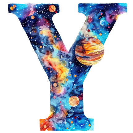 (369-07) Space Galaxy Monogram Letter All Letters A-Z Numbers 0-9